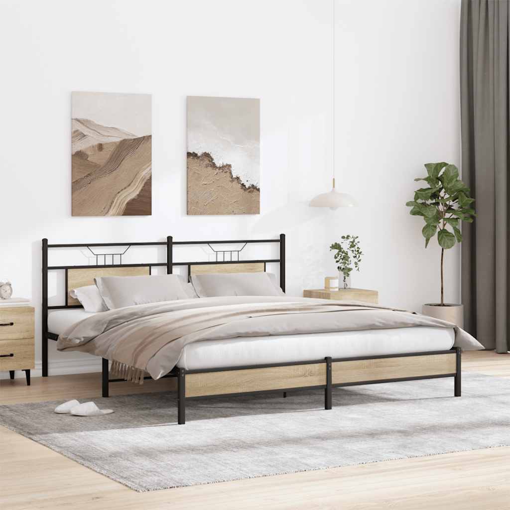 Cadre de lit sans matelas chêne marron 183x213 cm - XIOS