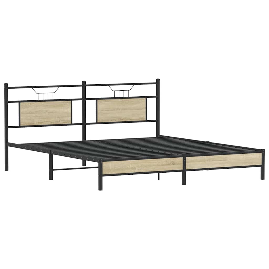 Cadre de lit sans matelas chêne marron 183x213 cm - XIOS