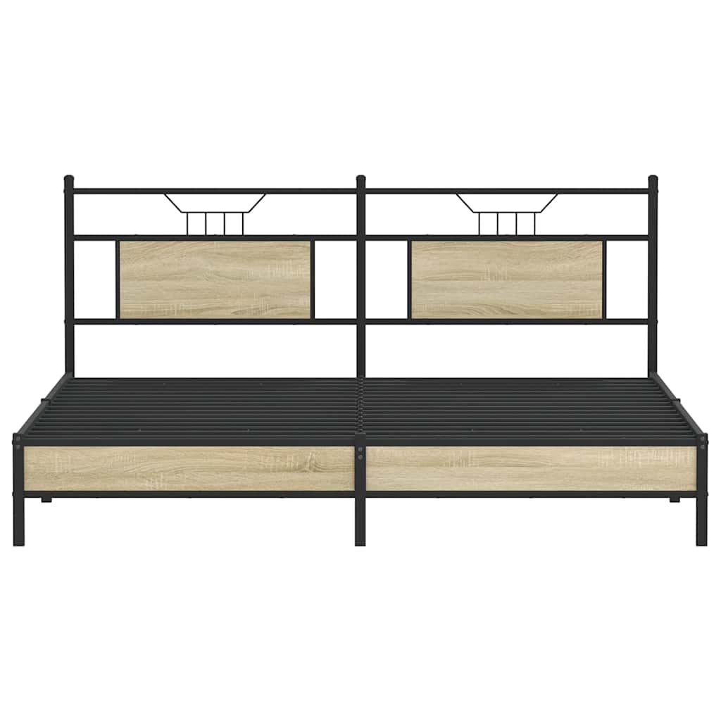 Cadre de lit sans matelas chêne marron 183x213 cm - XIOS
