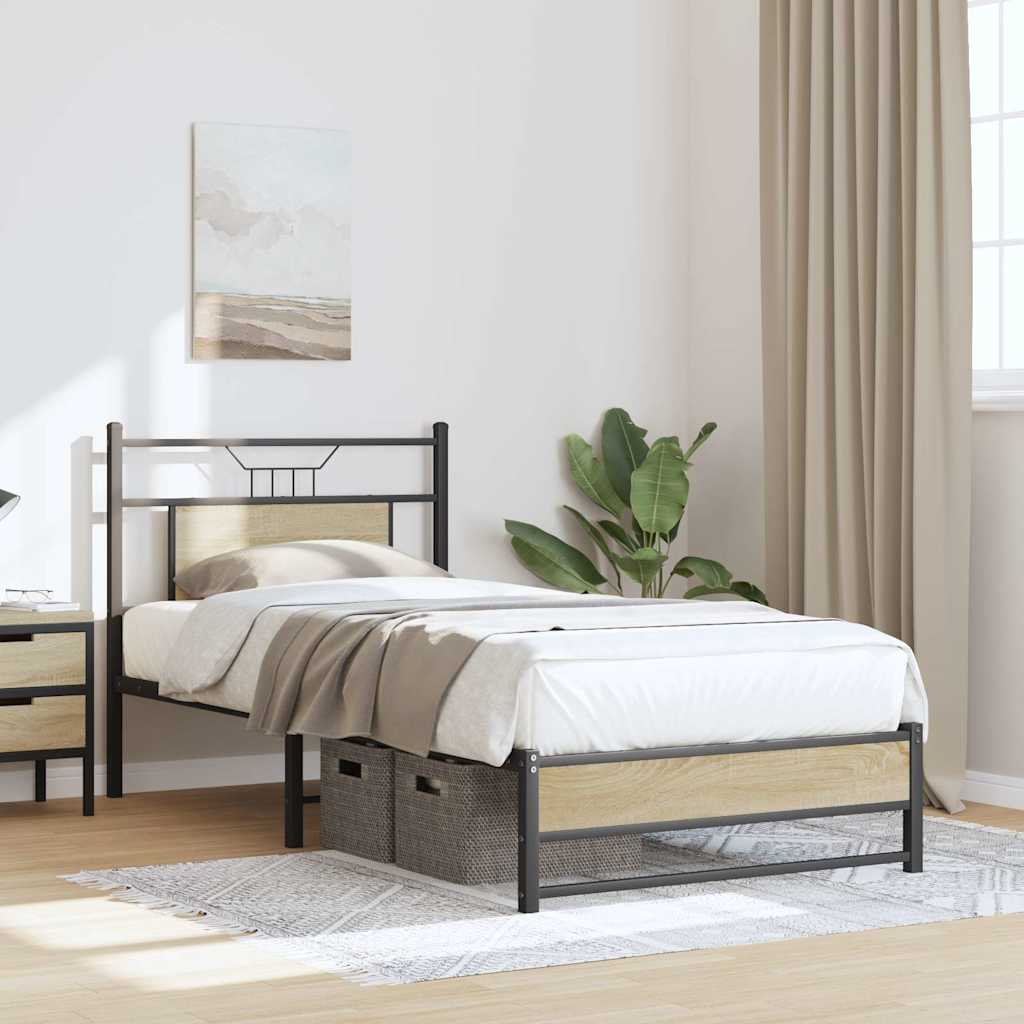 Cadre de lit sans matelas chêne sonoma 75x190 cm - XIOS