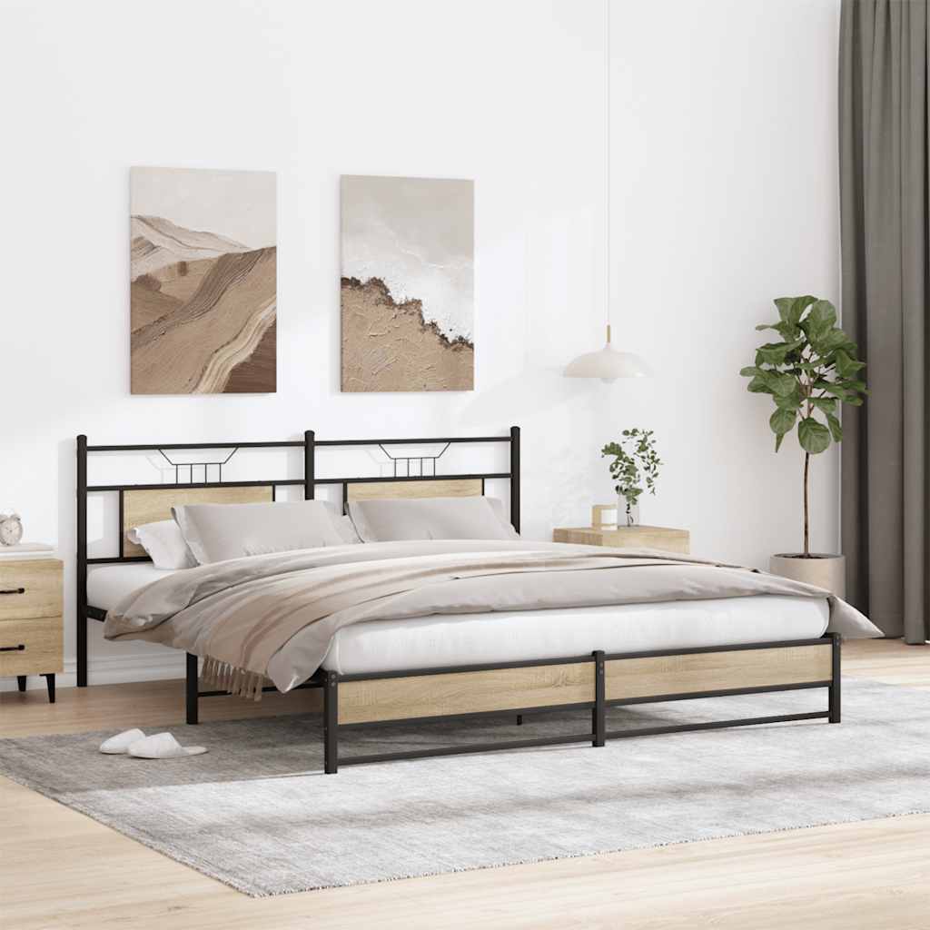 Cadre de lit sans matelas chêne sonoma 160x200 cm - XIOS