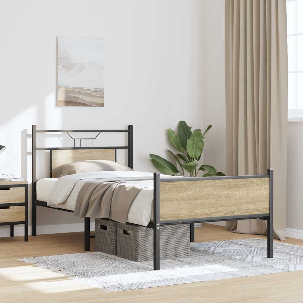Cadre de lit sans matelas chêne sonoma 90x190 cm - XIOS