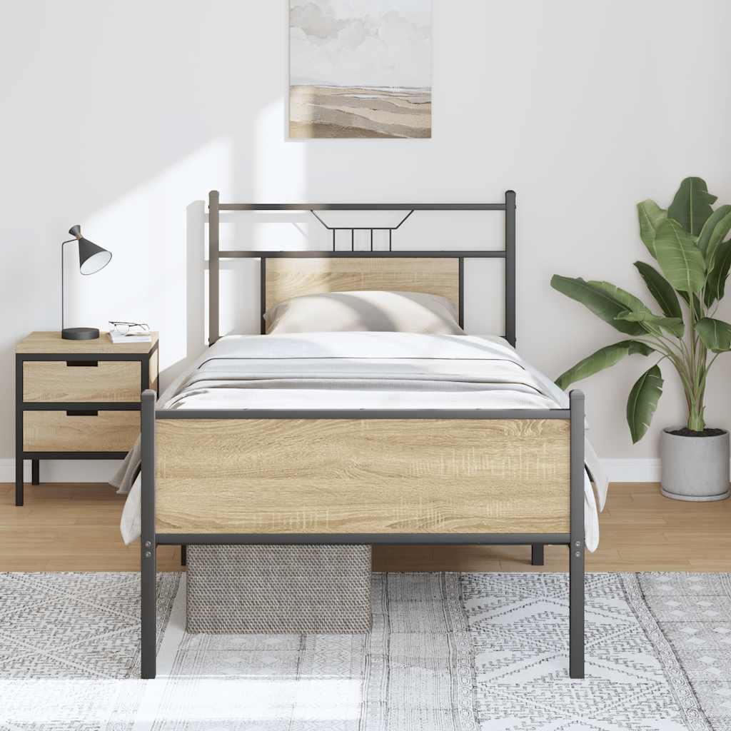 Cadre de lit sans matelas chêne sonoma 90x200 cm - XIOS