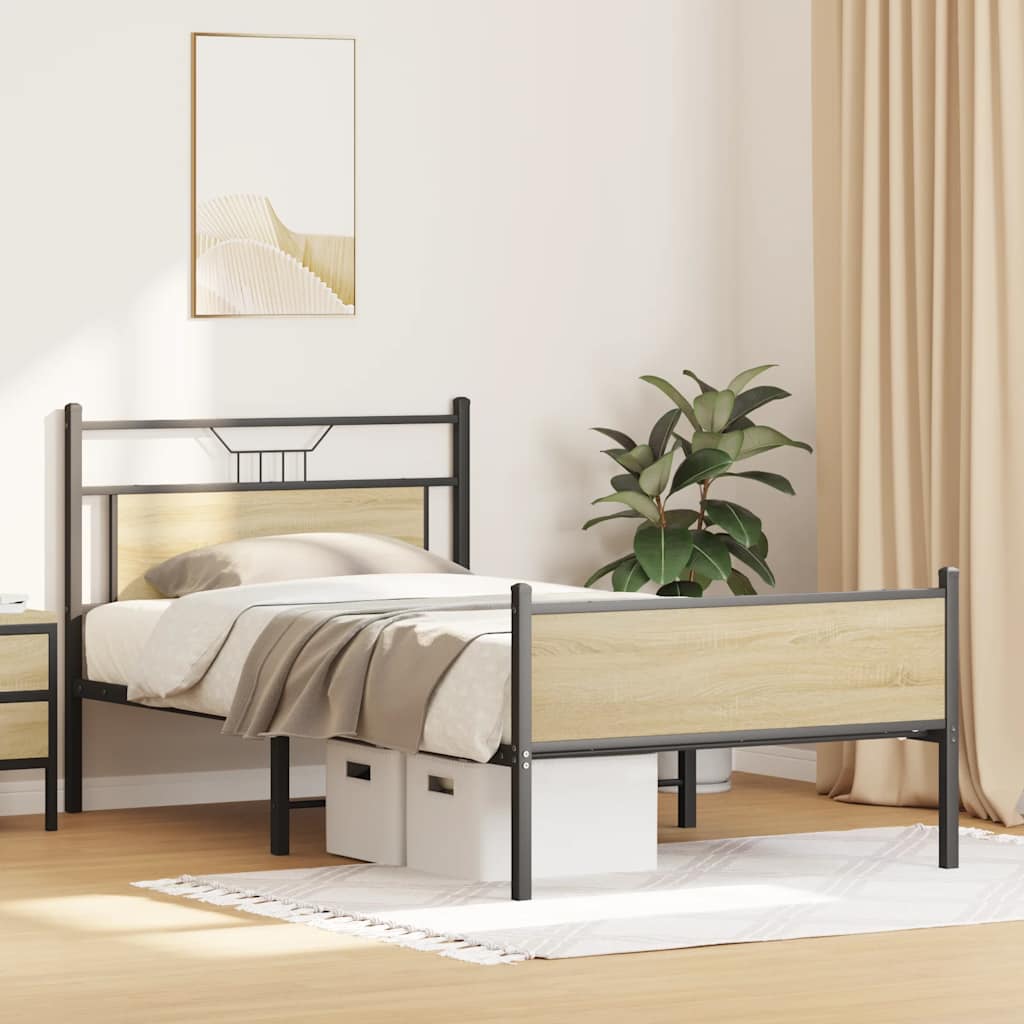 Cadre de lit sans matelas chêne sonoma 100x190 cm - XIOS