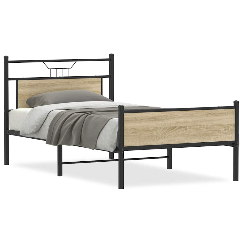 Cadre de lit sans matelas chêne sonoma 100x200 cm - XIOS