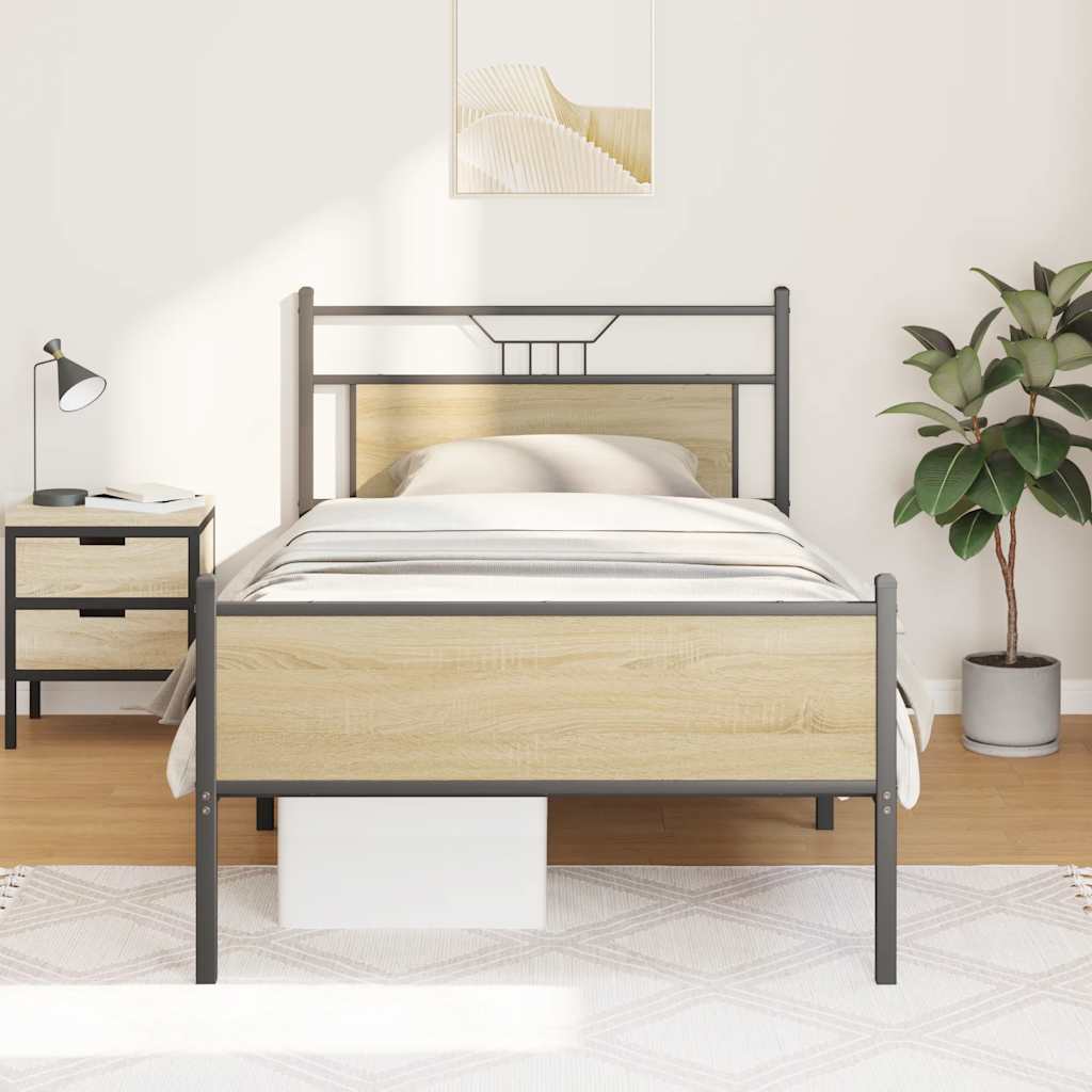 Cadre de lit sans matelas chêne sonoma 100x200 cm - XIOS