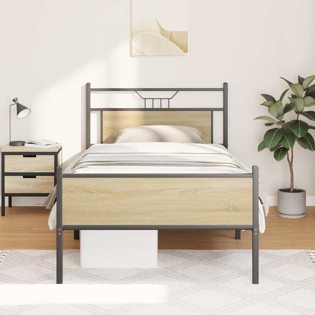 Cadre de lit sans matelas chêne sonoma 107x203 cm - XIOS