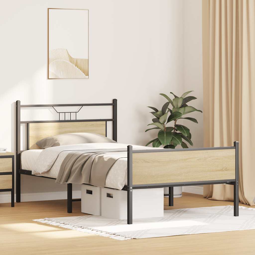 Cadre de lit sans matelas chêne sonoma 107x203 cm - XIOS