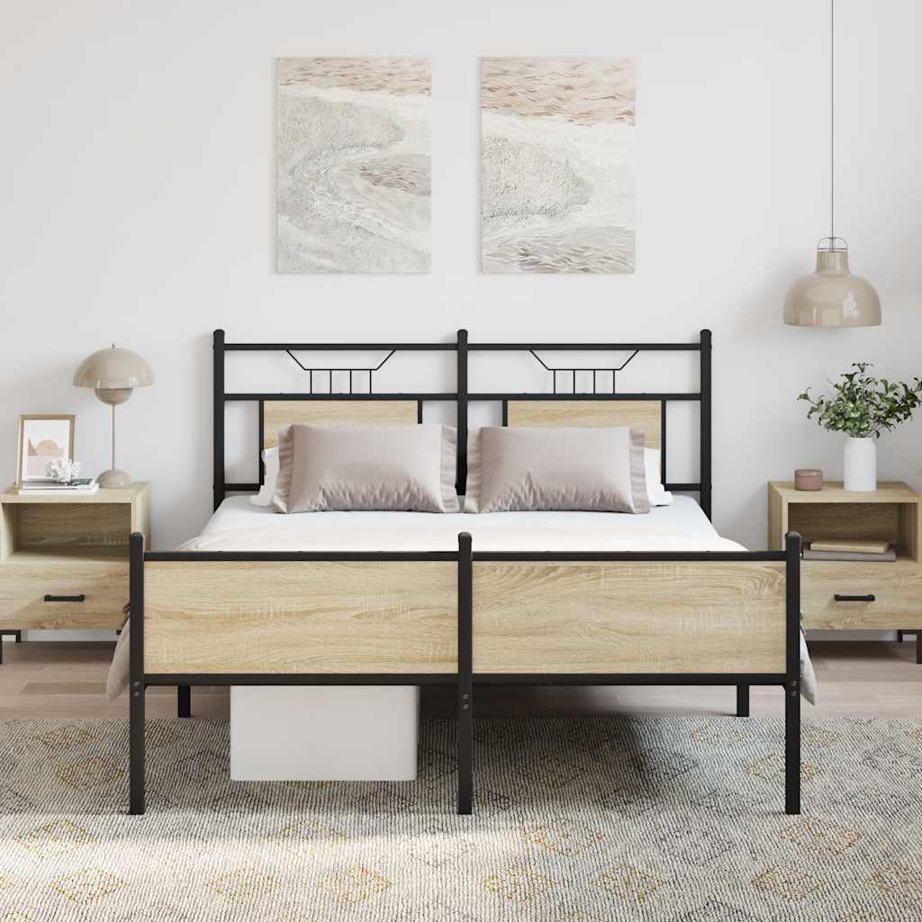 Cadre de lit sans matelas chêne sonoma 137x190 cm - XIOS