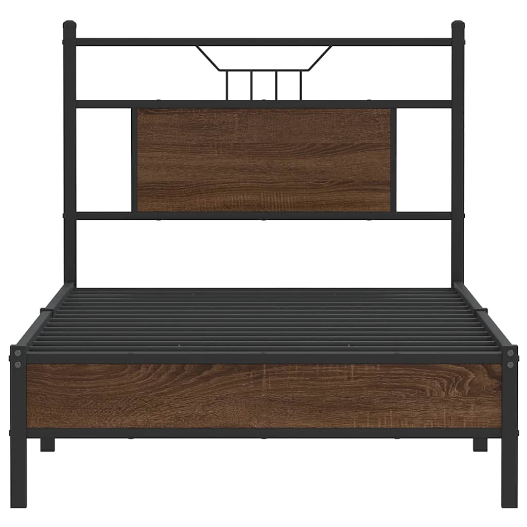 Cadre de lit sans matelas chêne marron 80x200cm bois ingénierie - XIOS