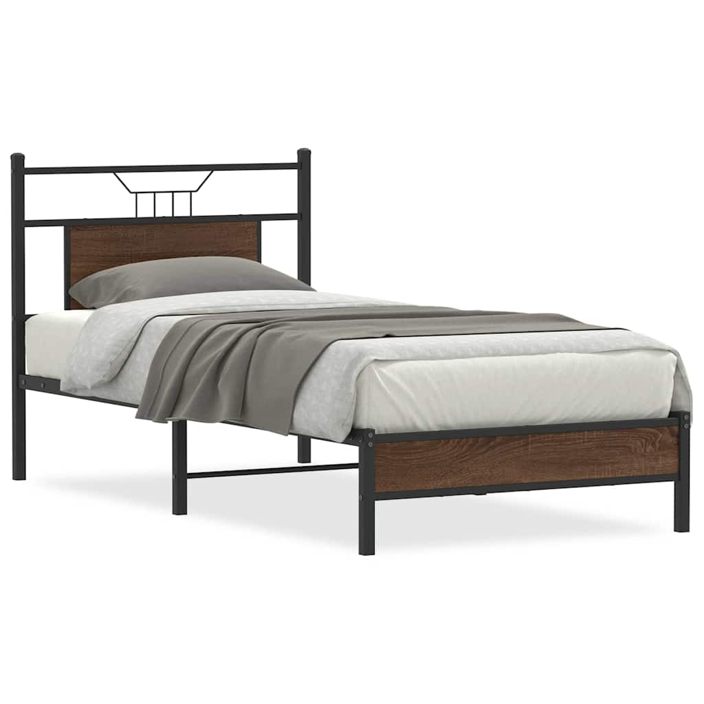 Cadre de lit sans matelas chêne marron 90x190cm bois ingénierie - XIOS