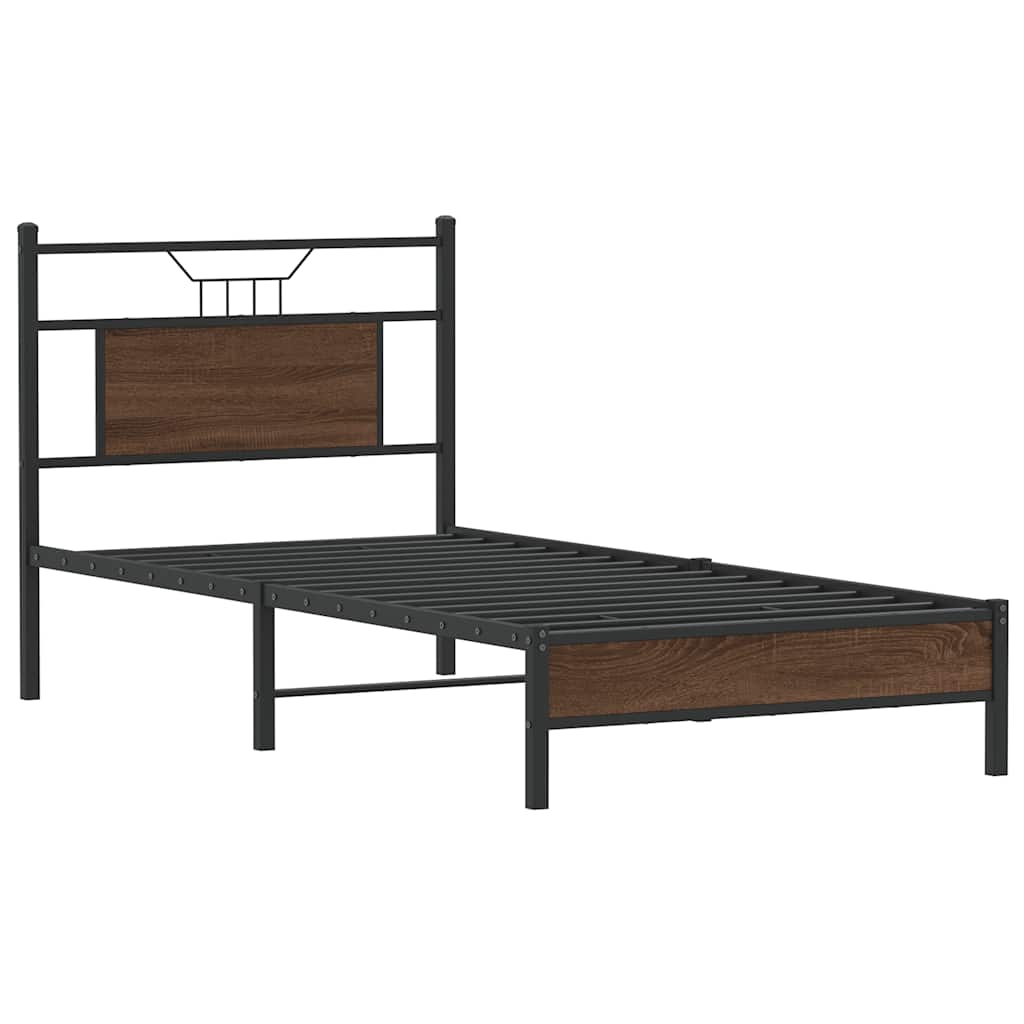 Cadre de lit sans matelas chêne marron 90x190cm bois ingénierie - XIOS