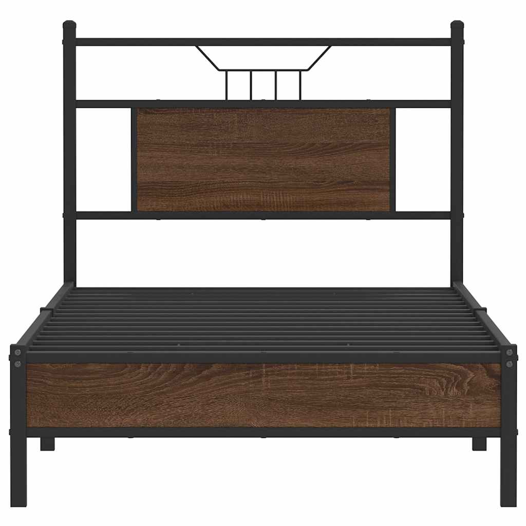 Cadre de lit sans matelas chêne marron 90x190cm bois ingénierie - XIOS