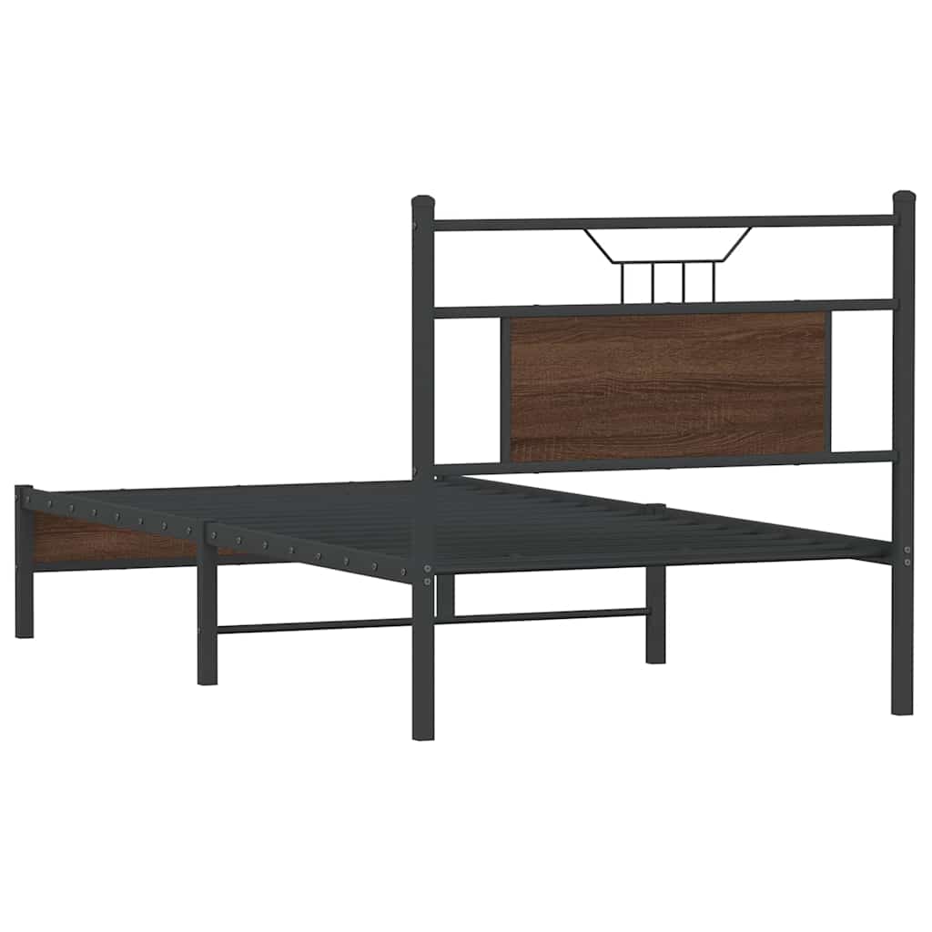 Cadre de lit sans matelas chêne marron 90x190cm bois ingénierie - XIOS