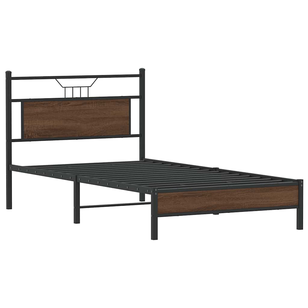Cadre de lit sans matelas chêne marron 100x200 cm - XIOS