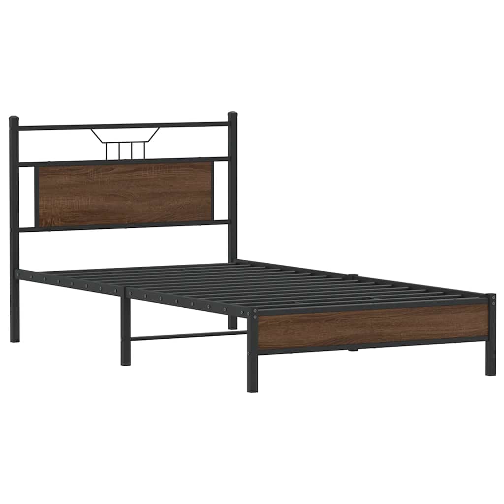 Cadre de lit sans matelas chêne marron 107x203 cm - XIOS