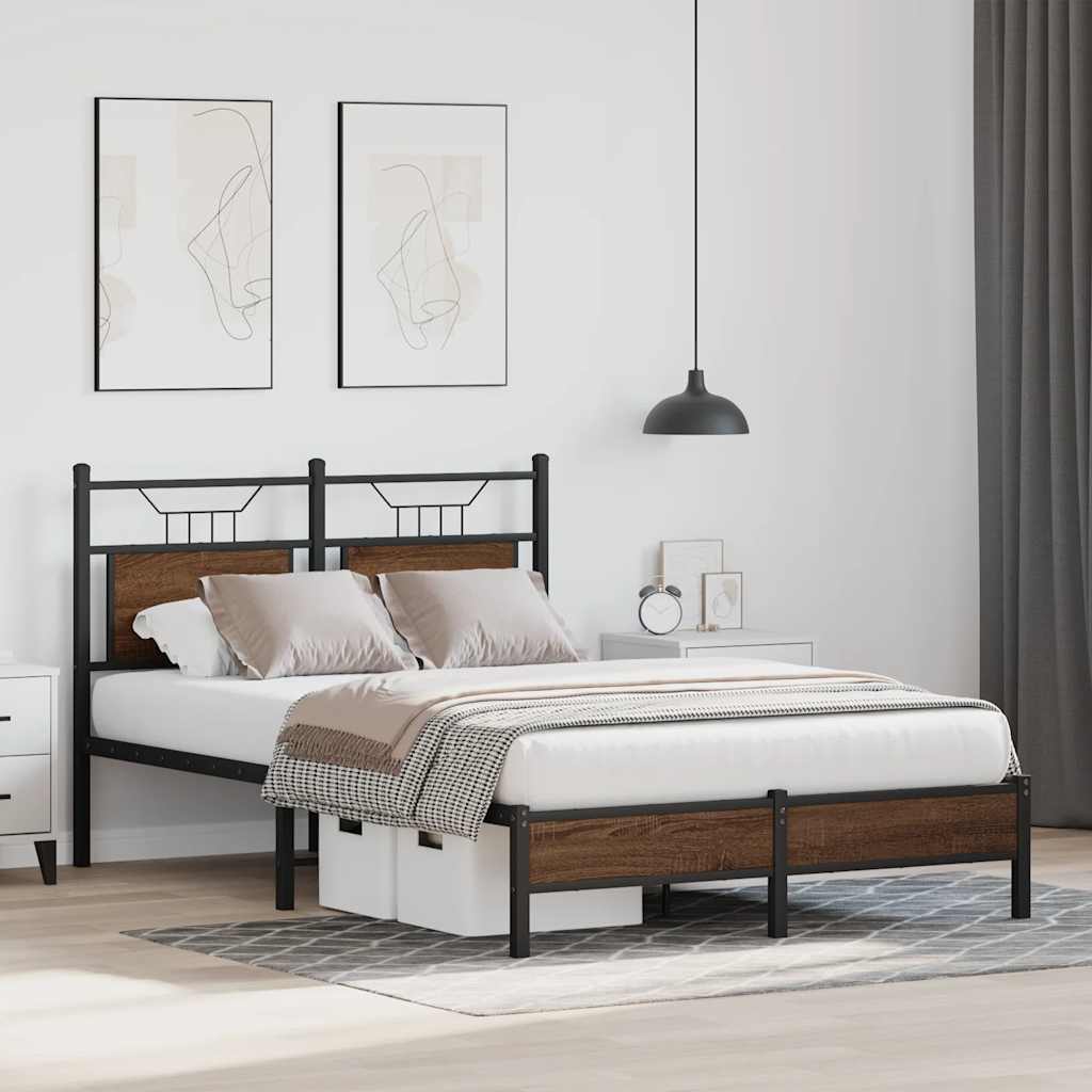 Cadre de lit sans matelas chêne marron 120x190 cm - XIOS