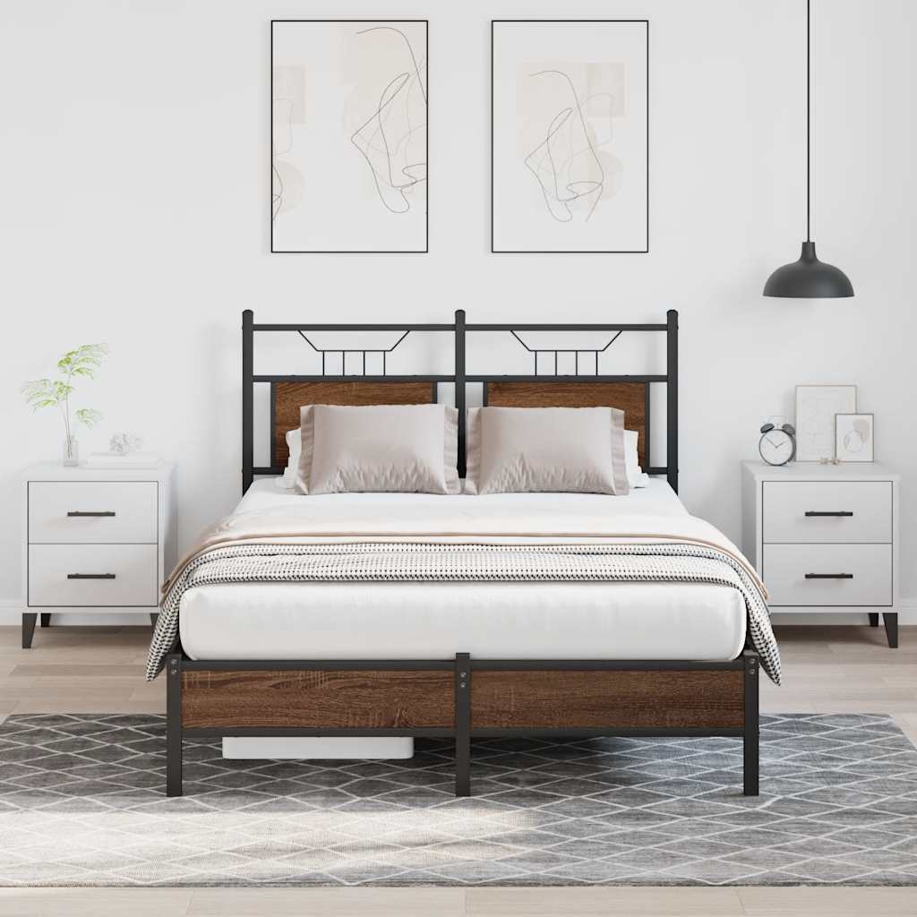 Cadre de lit sans matelas chêne marron 120x190 cm - XIOS