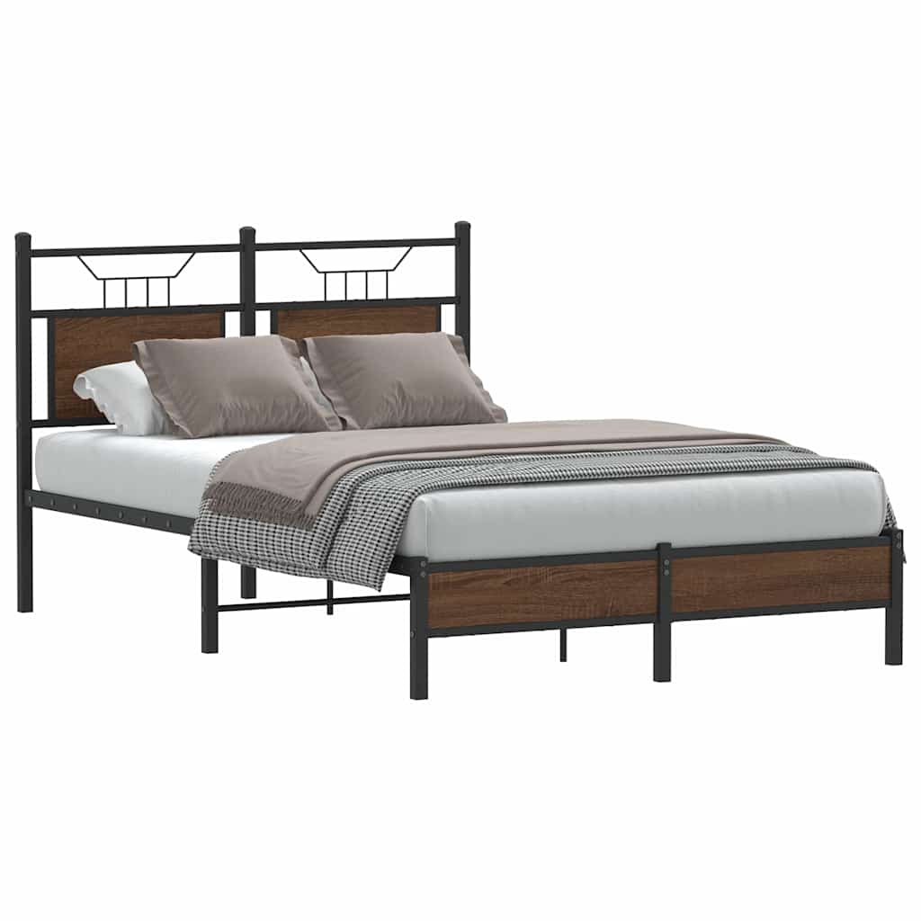 Cadre de lit sans matelas chêne marron 120x190 cm - XIOS