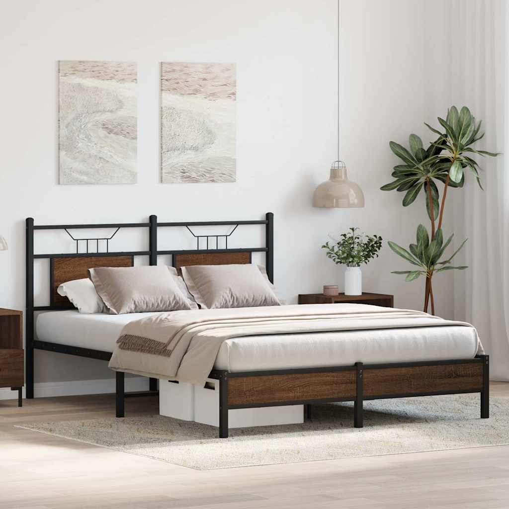 Cadre de lit sans matelas chêne marron 140x200 cm - XIOS