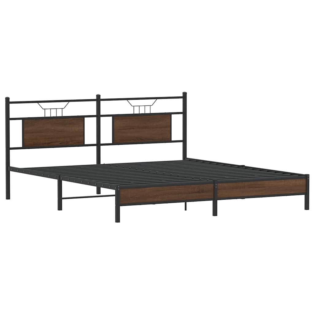 Cadre de lit sans matelas chêne marron 160x200 cm - XIOS
