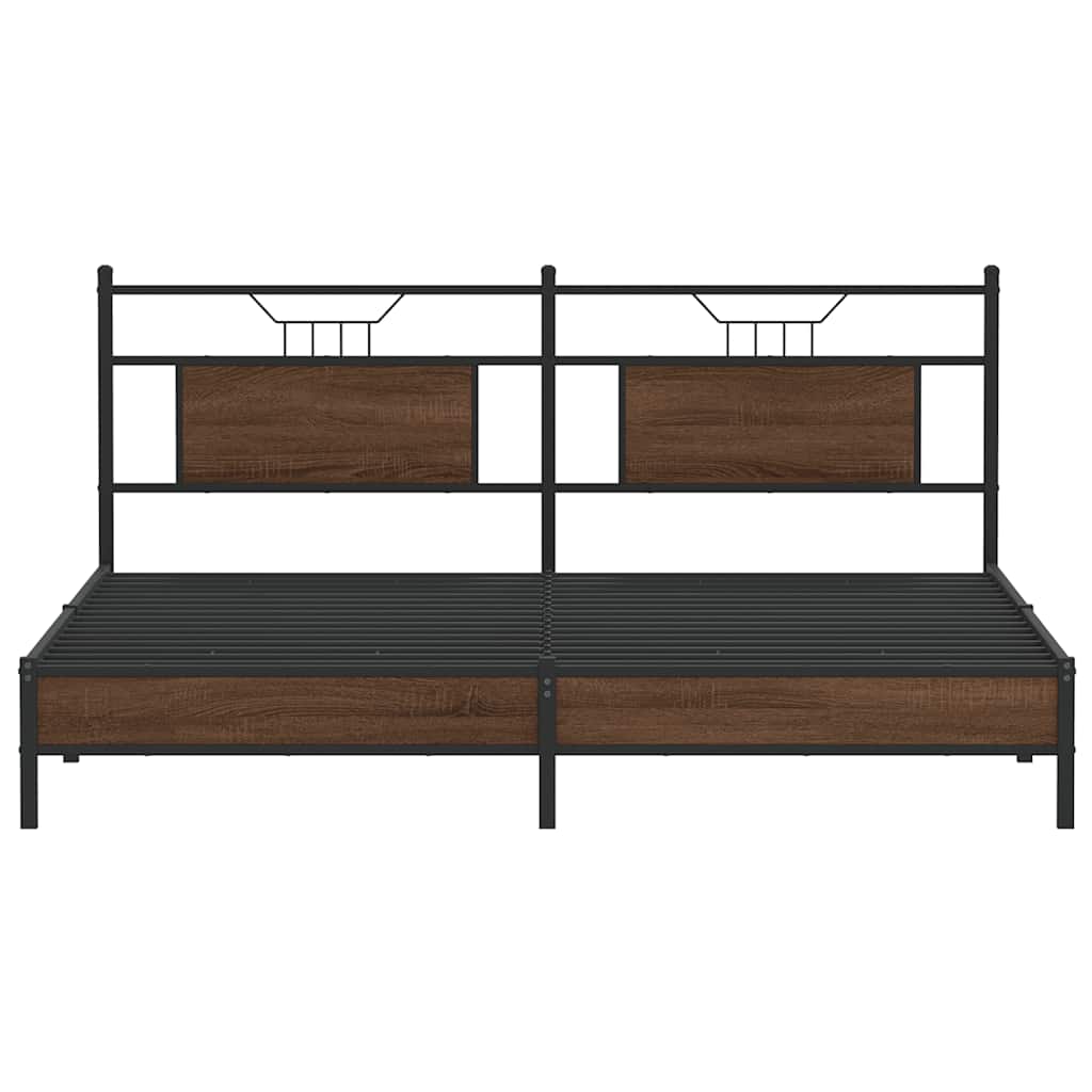 Cadre de lit sans matelas chêne marron 183x203 cm - XIOS