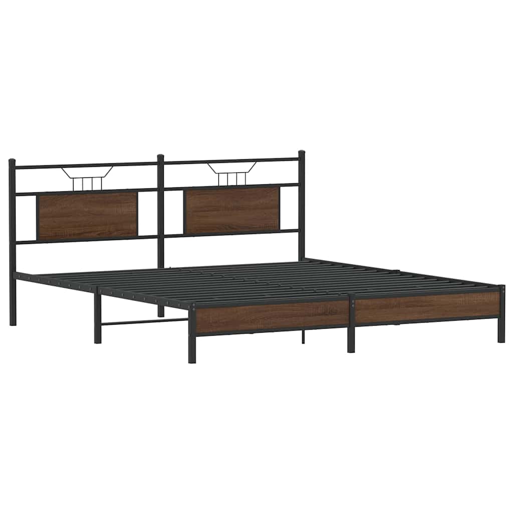 Cadre de lit sans matelas chêne marron 183x213 cm - XIOS