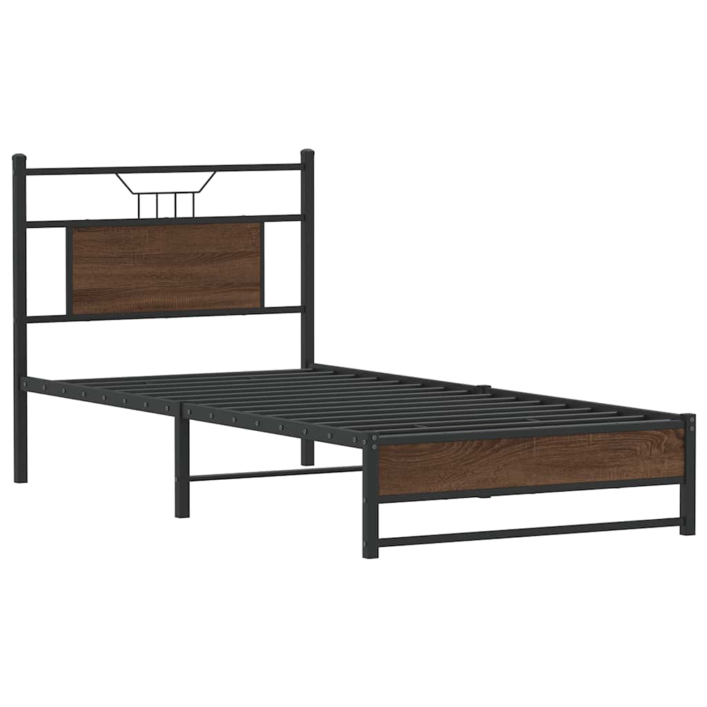 Cadre de lit sans matelas chêne marron 80x200cm bois ingénierie - XIOS