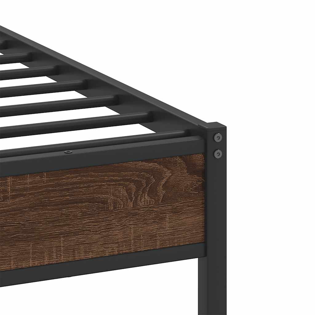 Cadre de lit sans matelas chêne marron 80x200cm bois ingénierie - XIOS