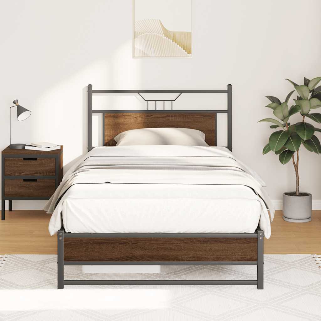 Cadre de lit sans matelas chêne marron 100x200 cm - XIOS