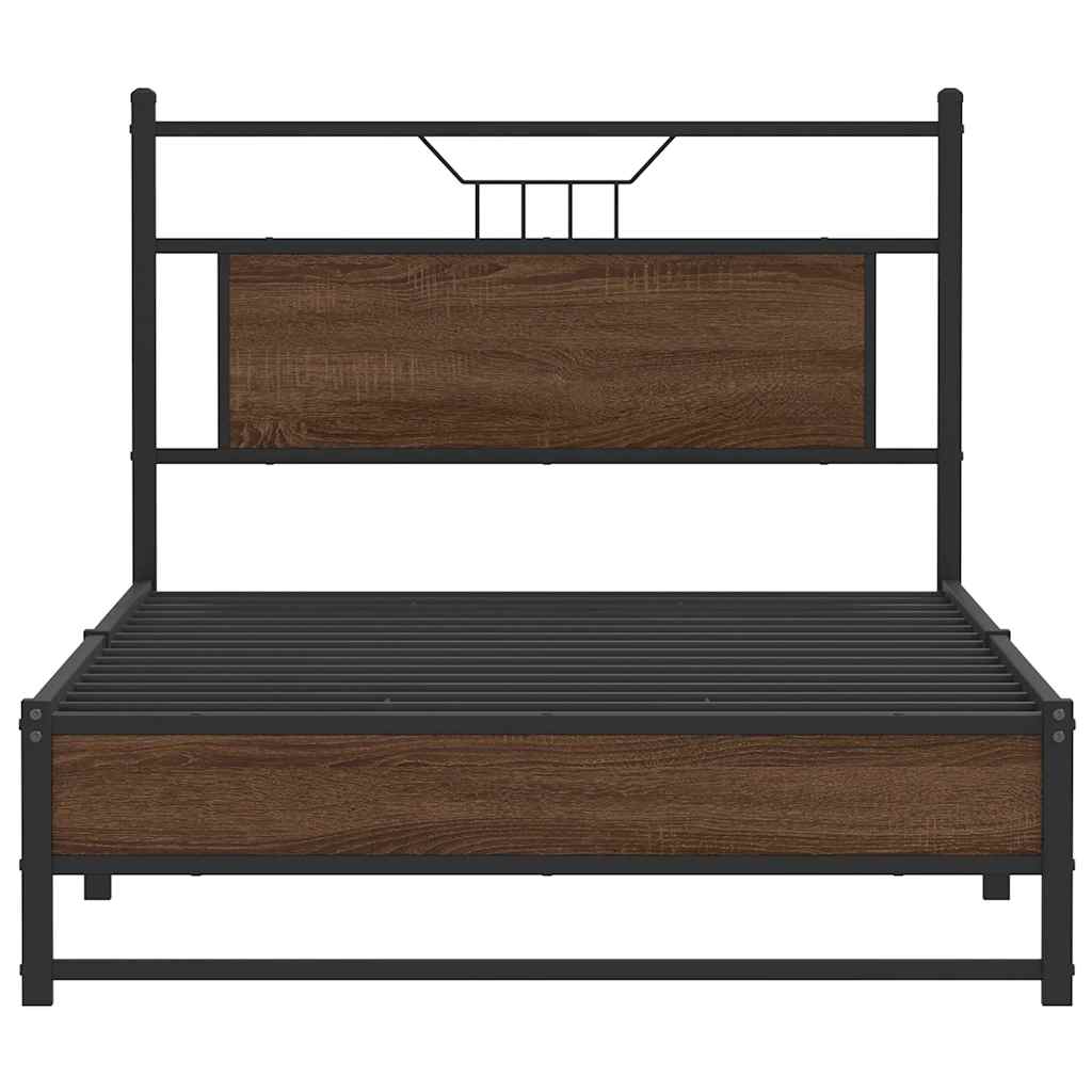 Cadre de lit sans matelas chêne marron 100x200 cm - XIOS