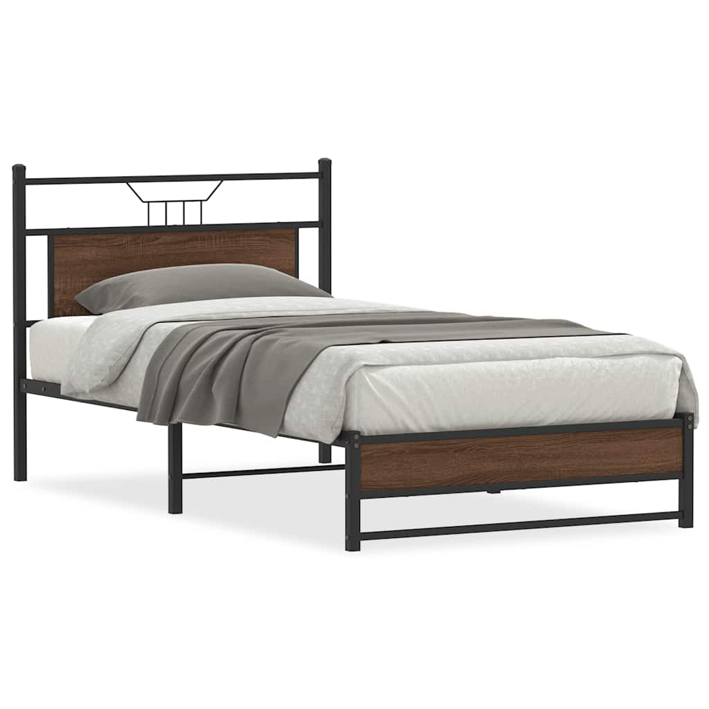 Cadre de lit sans matelas chêne marron 107x203 cm - XIOS
