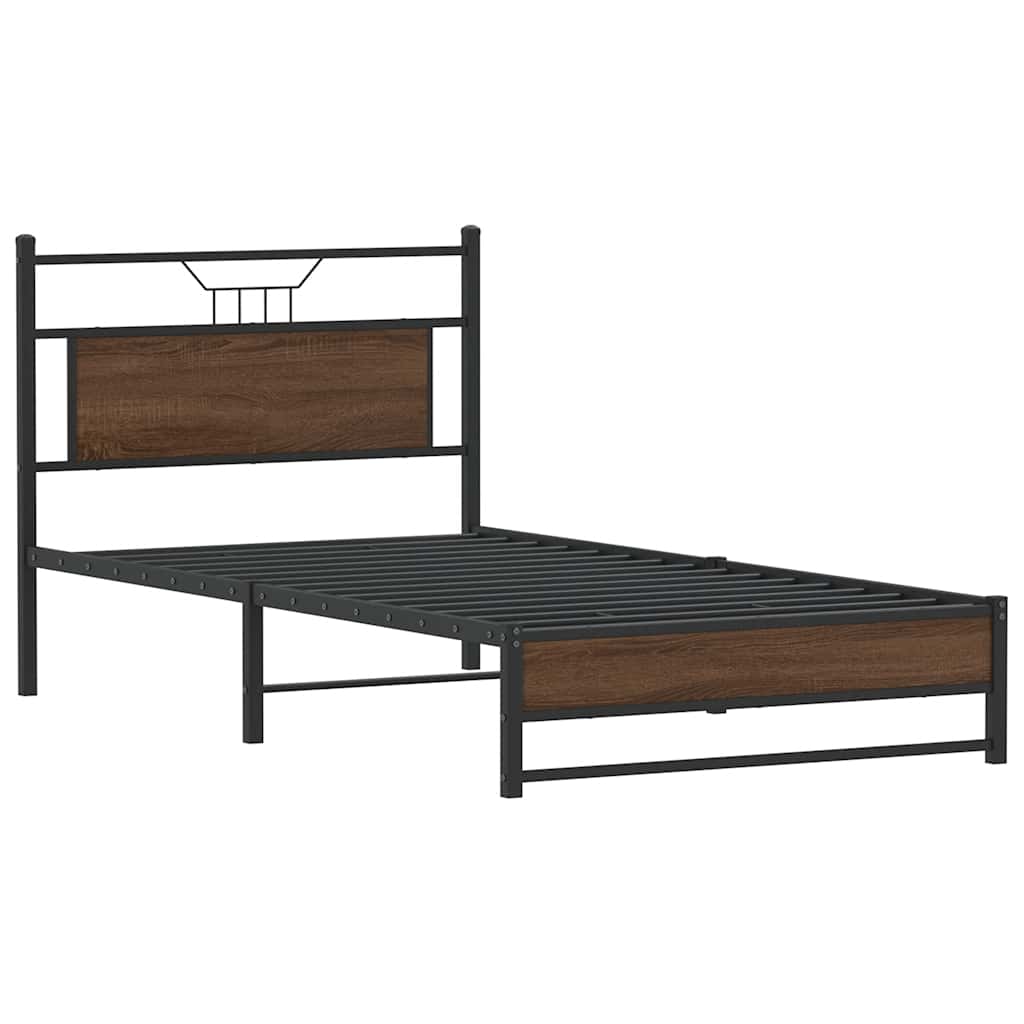 Cadre de lit sans matelas chêne marron 107x203 cm - XIOS