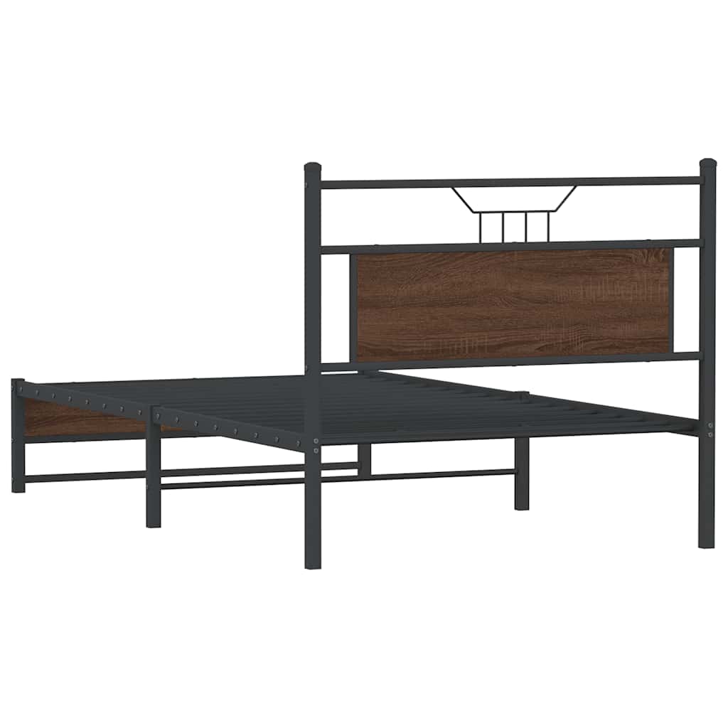 Cadre de lit sans matelas chêne marron 107x203 cm - XIOS
