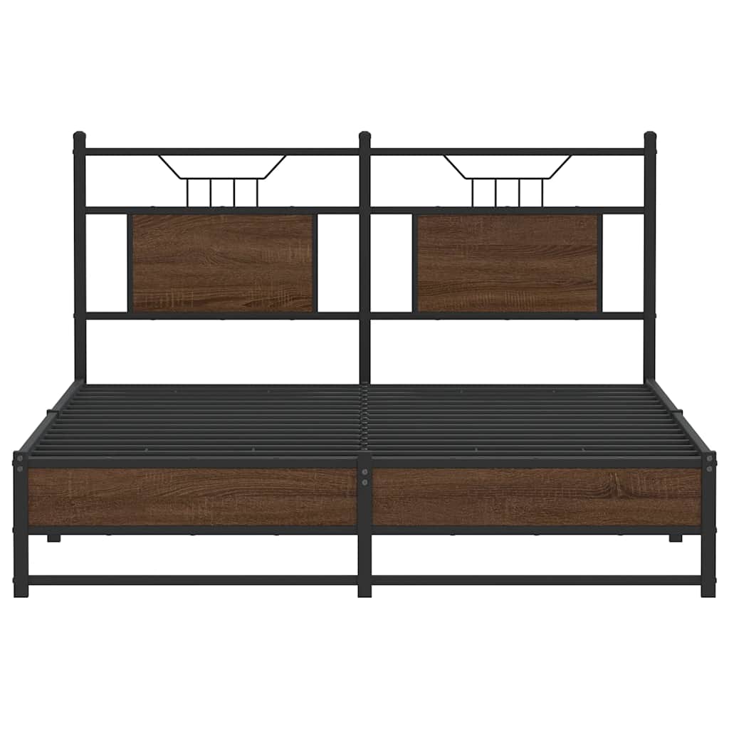 Cadre de lit sans matelas chêne marron 137x190 cm - XIOS