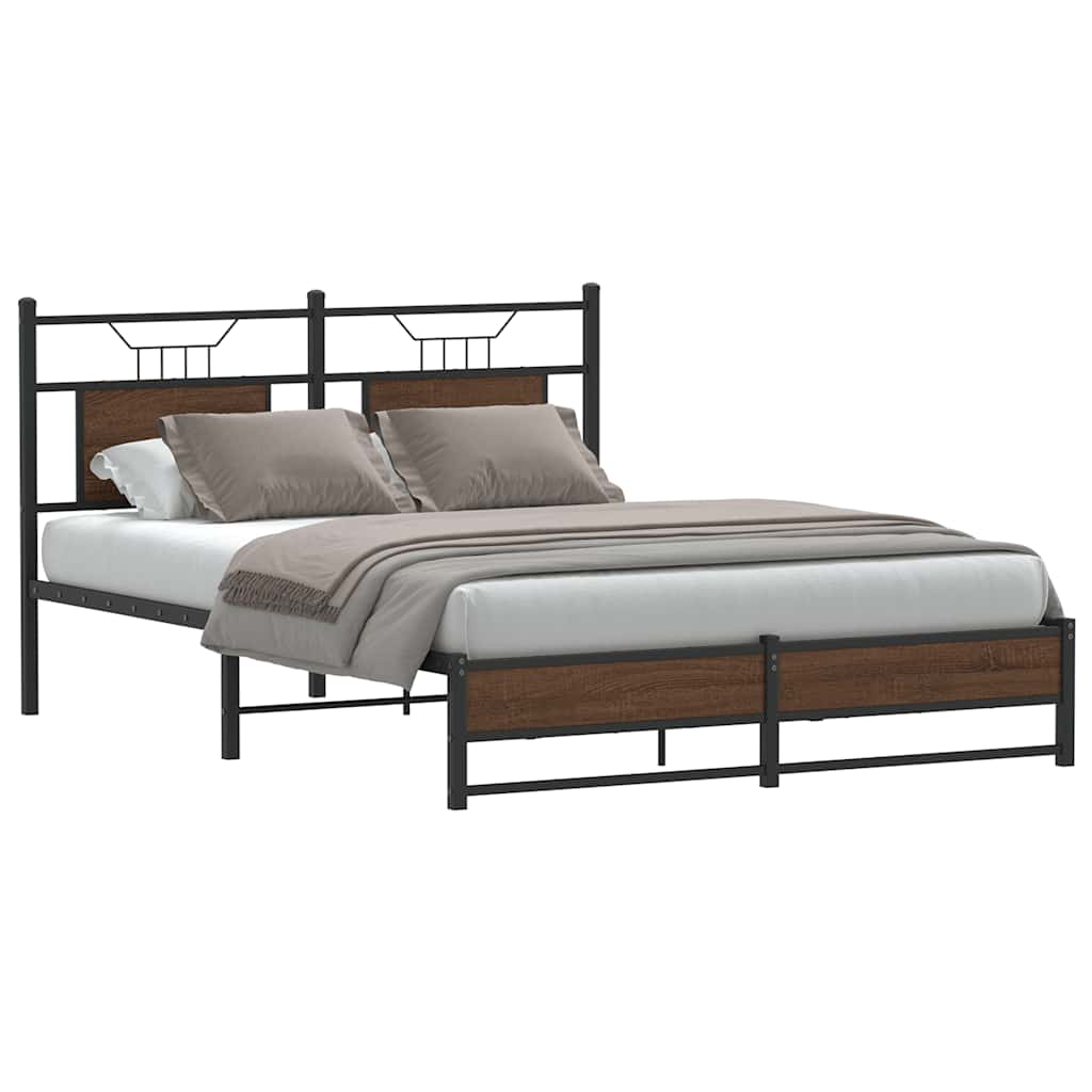 Cadre de lit sans matelas chêne marron 137x190 cm - XIOS
