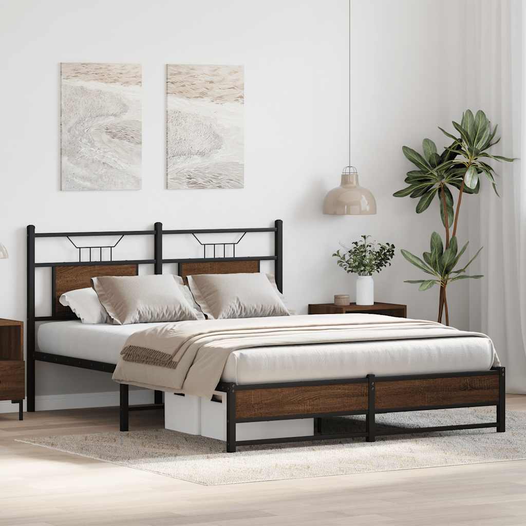 Cadre de lit sans matelas chêne marron 140x190 cm - XIOS