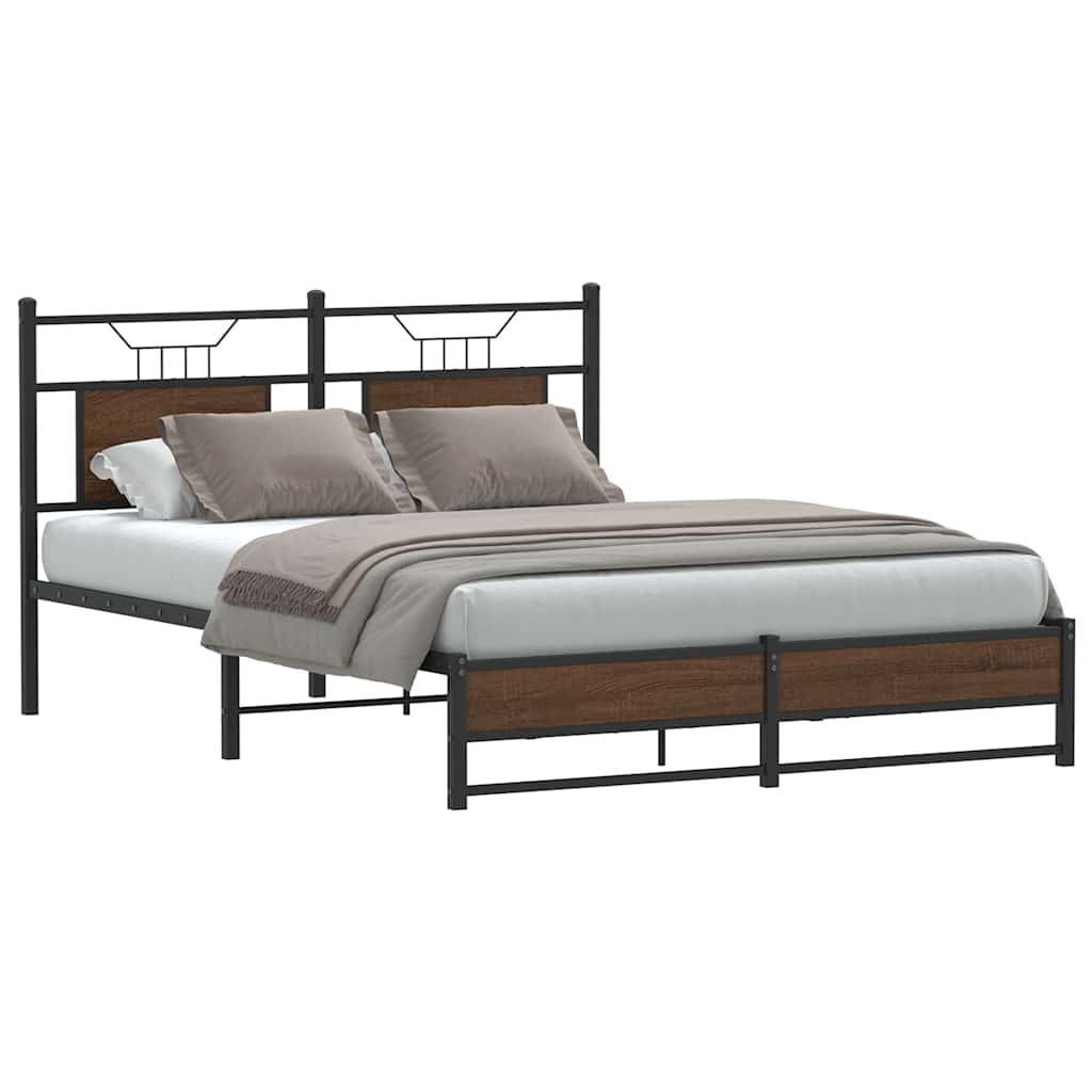 Cadre de lit sans matelas chêne marron 140x200 cm - XIOS