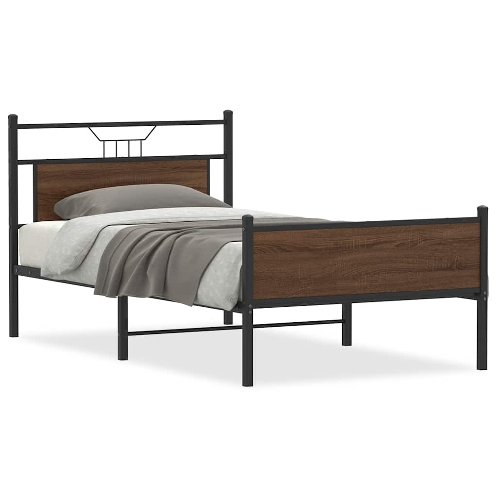 Cadre de lit sans matelas chêne marron 100x190 cm - XIOS