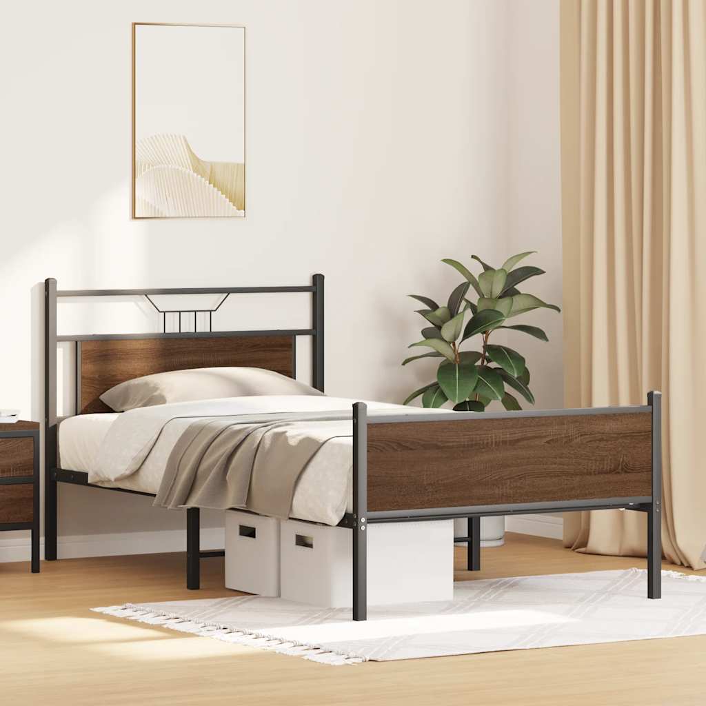 Cadre de lit sans matelas chêne marron 100x200 cm - XIOS