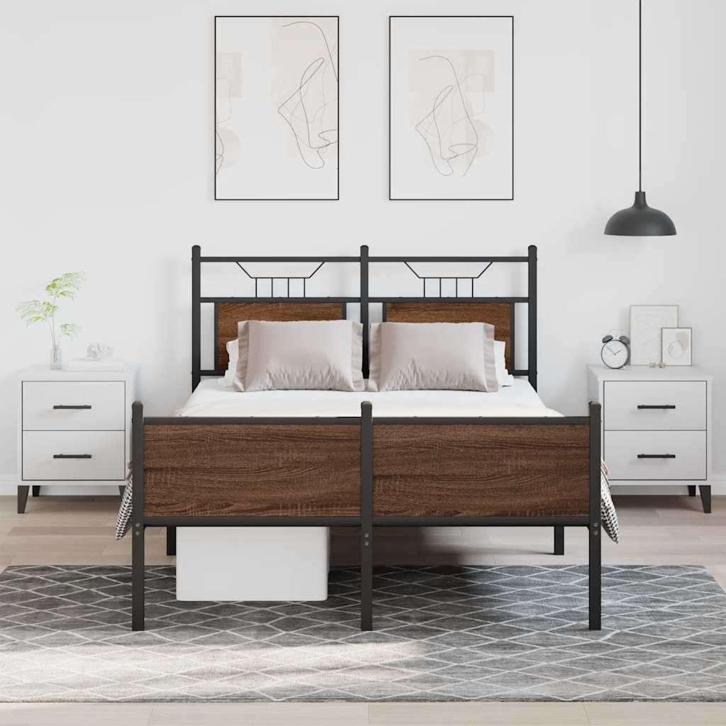Cadre de lit sans matelas chêne marron 120x190 cm - XIOS