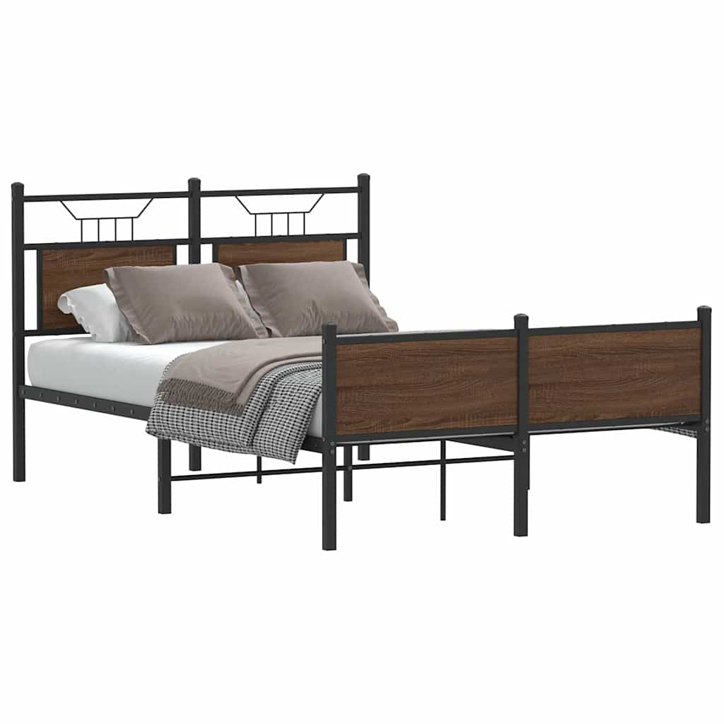 Cadre de lit sans matelas chêne marron 120x190 cm - XIOS