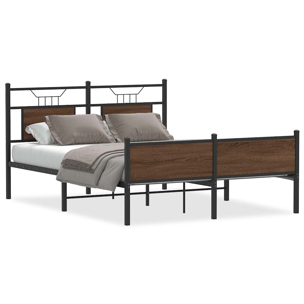 Cadre de lit sans matelas chêne marron 137x190 cm - XIOS