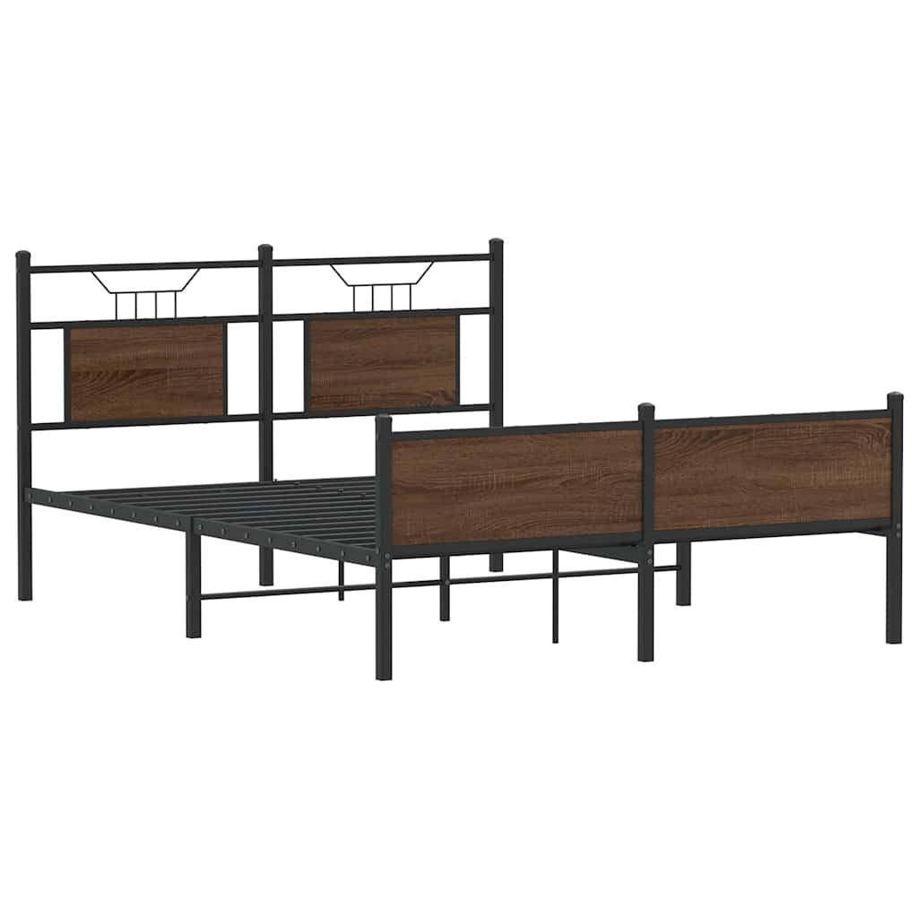 Cadre de lit sans matelas chêne marron 137x190 cm - XIOS