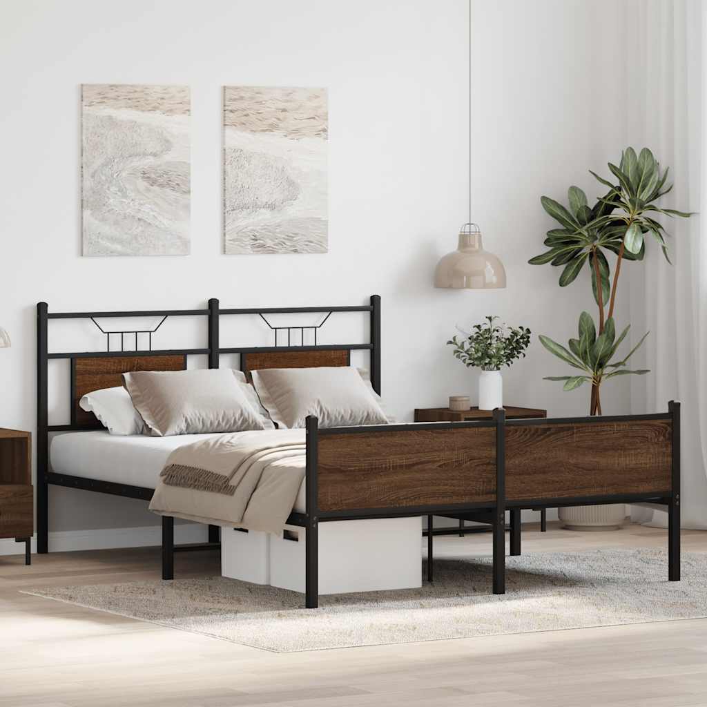 Cadre de lit sans matelas chêne marron 137x190 cm - XIOS