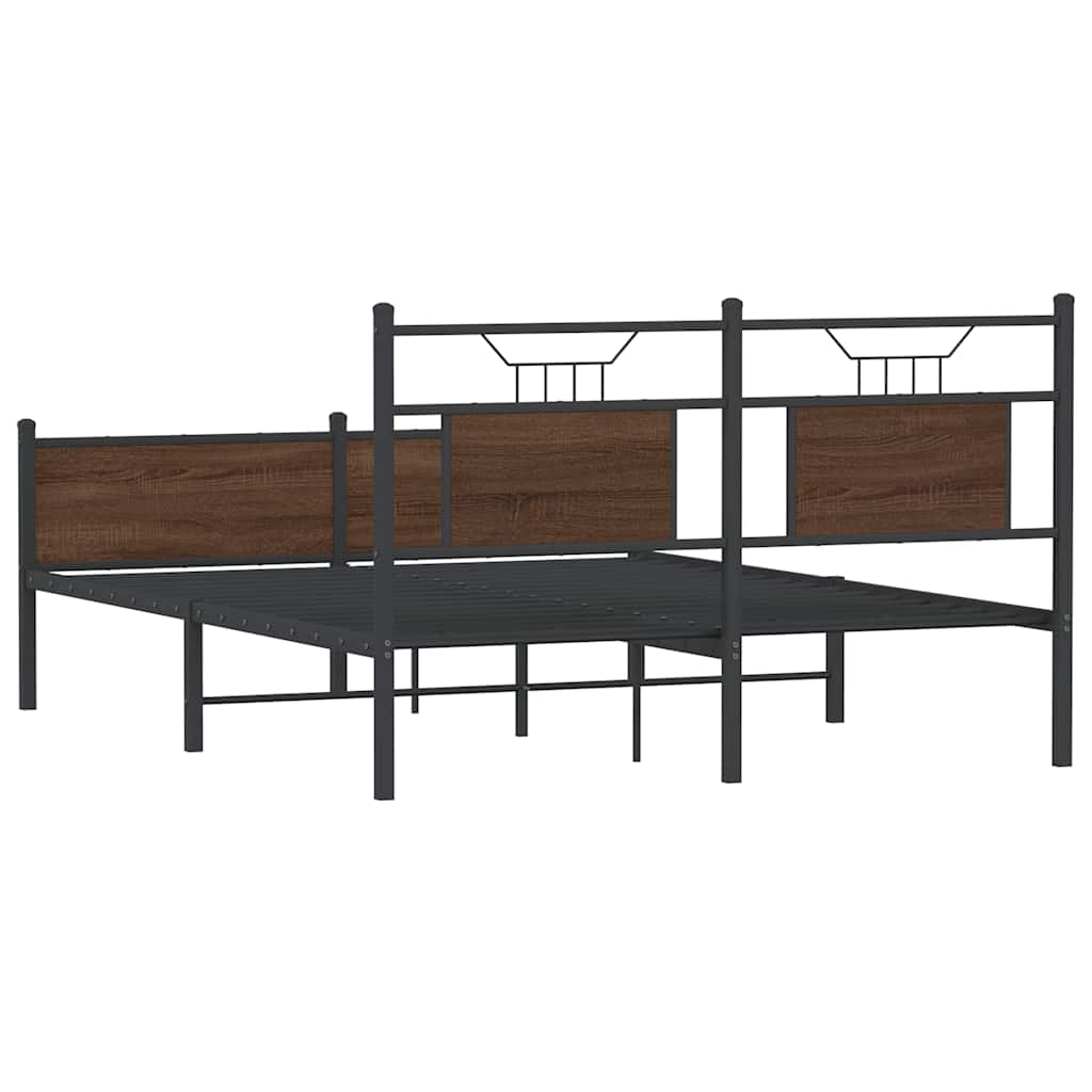 Cadre de lit sans matelas chêne marron 137x190 cm - XIOS