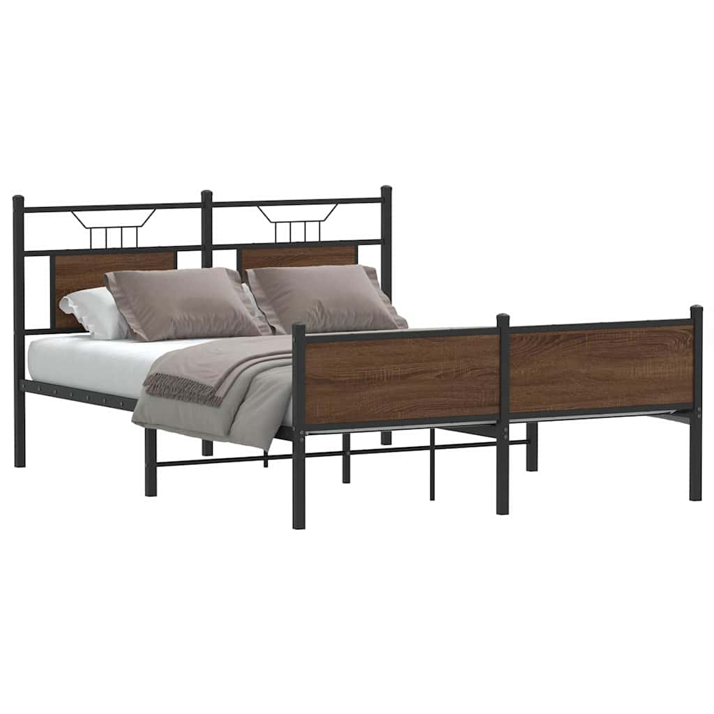 Cadre de lit sans matelas chêne marron 137x190 cm - XIOS