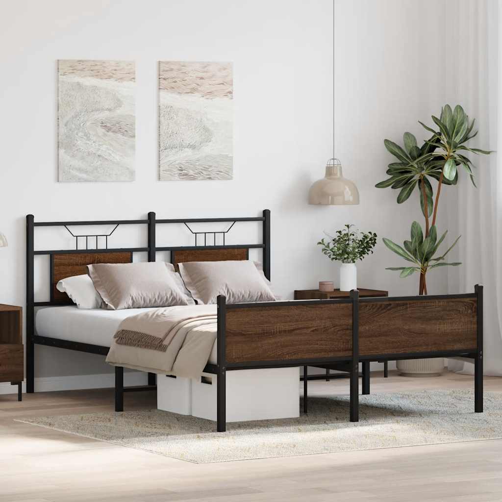 Cadre de lit sans matelas chêne marron 140x190 cm - XIOS