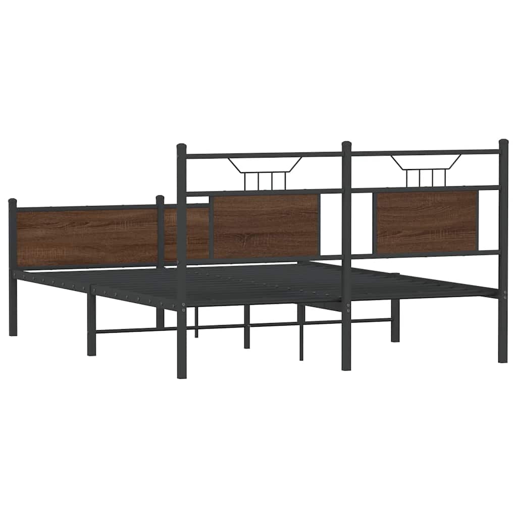 Cadre de lit sans matelas chêne marron 150x200 cm - XIOS