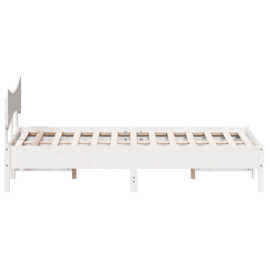 Cadre de lit sans matelas blanc 200x200 cm bois massif de pin - XIOS